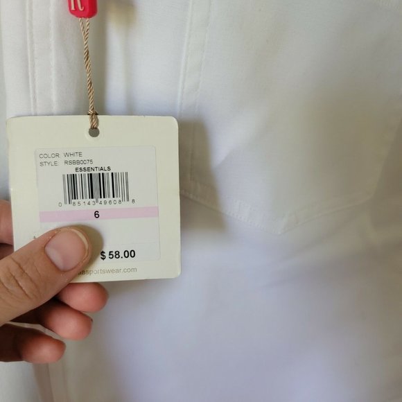 Rafaella Womens Classic Twill Higher Rise Straight Hip Slim Ankle Pants 6 White - Picture 6 of 7